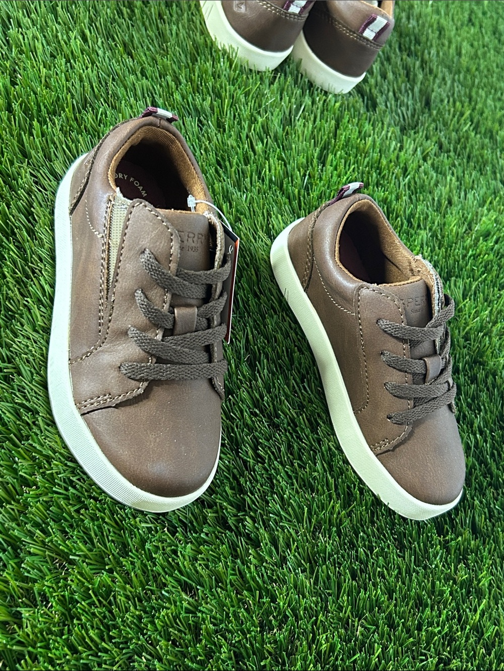 1st Pair of Kids Brown Casual Leather Sneaker